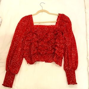 Ref ruffle long sleeve top